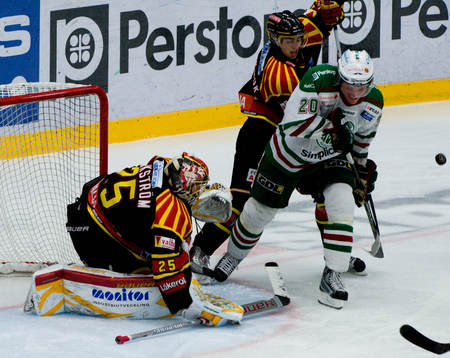 Jacob Markström, målvakt, Brynäs och Mathias Månsson,