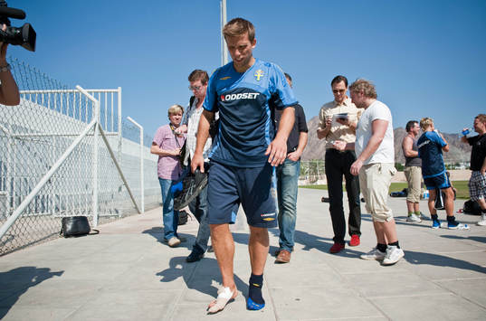 Anders Svensson med skadad fot