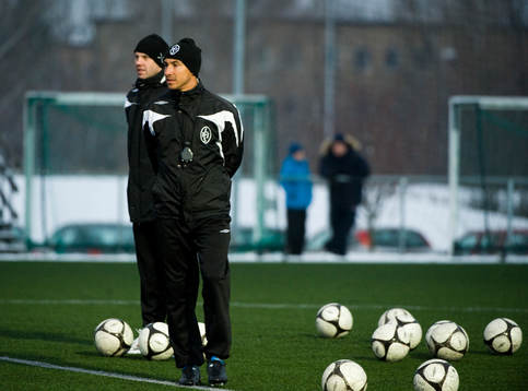 Henrik Larsson, tränare och Hans Eklund