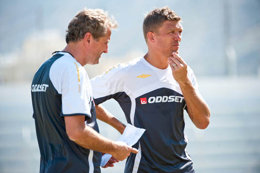 Erik Hamrén, förbundskapten och Marcus Allbäck, team