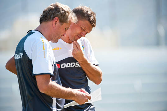 Erik Hamrén, förbundskapten och Marcus Allbäck, team