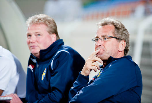 Jörgen Lennartsson och Erik Hamrén, förbundskapten