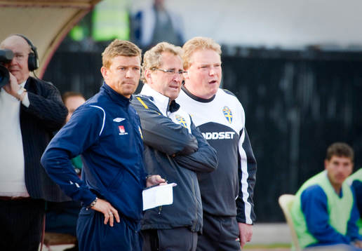 Marcus Allbäck, team manager, Erik Hamrén,