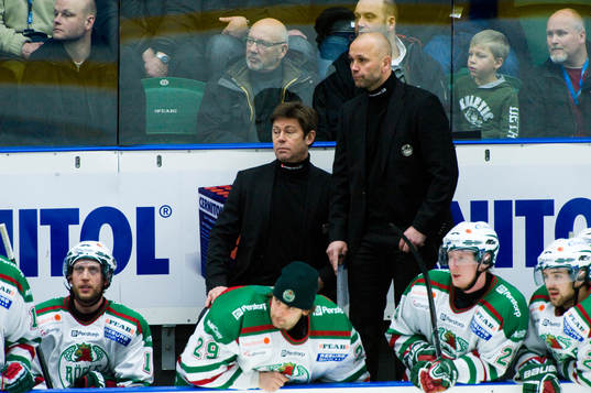 Gunnar Persson och Tommy Sjödin, tränare, Rögle