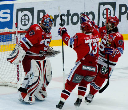 Pontus Sjögren, målvakt, Daniel Josefsson och Fredric