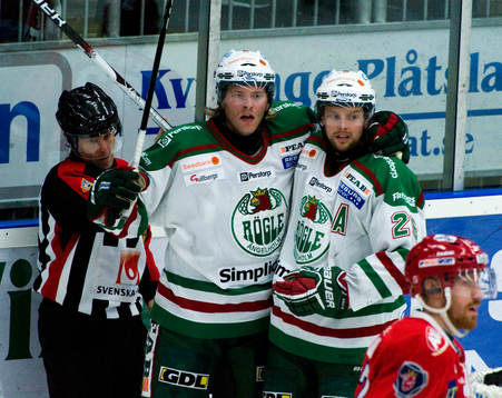 Mathias Månsson och Jakob Johanson, Rögle, jubel