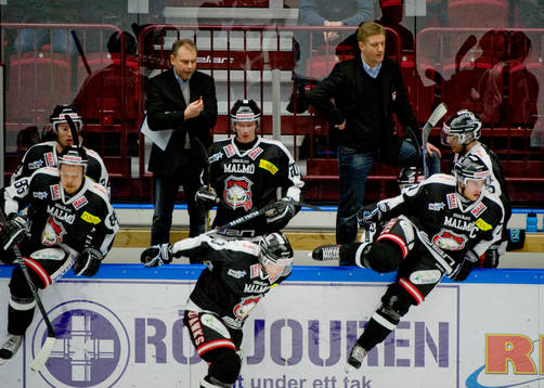 Göran Karlström, tränare Malmö och Robert Olsson,