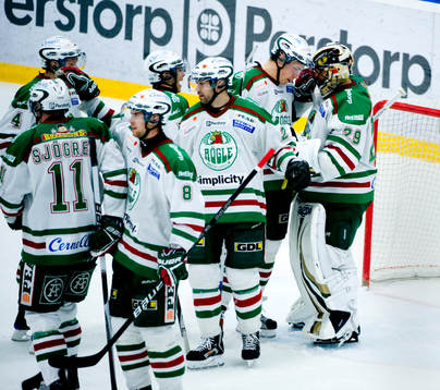 Andreé Brendheden och Jürgen Penker, målvakt, Rögle,