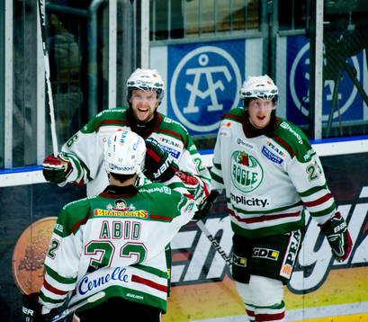 Jakob Johansson och Simon Hjalmarsson, Rögle, jubel