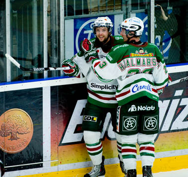 Jakob Johansson och Simon Hjalmarsson, Rögle, jubel