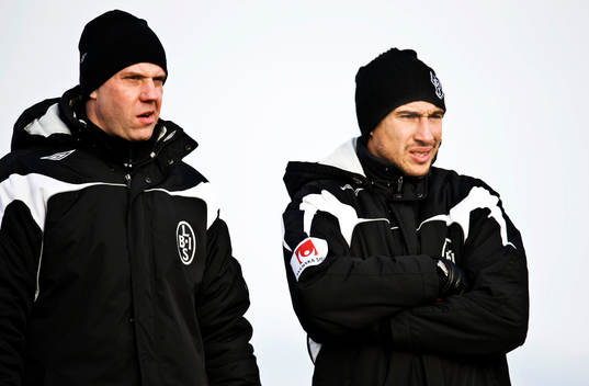 Hans Eklund, assisterande tränare och Henrik Larsson,