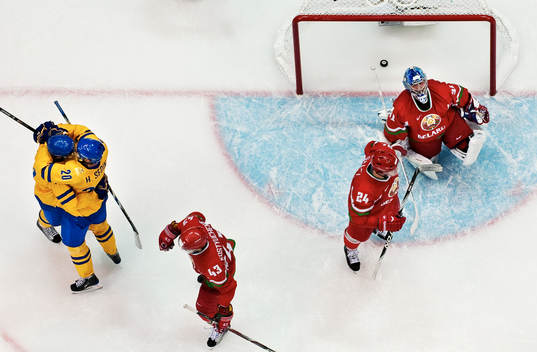 Daniel Alfredsson och Henrik Sedin, Sverige, glädje,