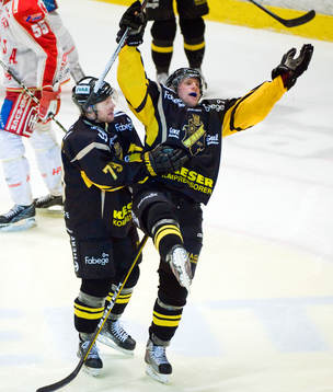 Henrik Eriksson och Richard Gynge, glädje, jubel