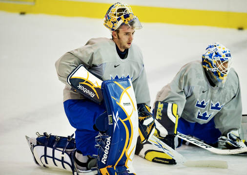 Jonas Gustavsson, målvakt, och Stefan Liv, målvakt