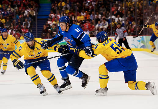 Henrik Zetterberg och Niklas Kronwall, Sverige, och