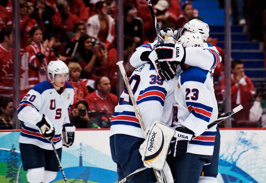 Ryan Miller, målvakt, USA, (Jubel)