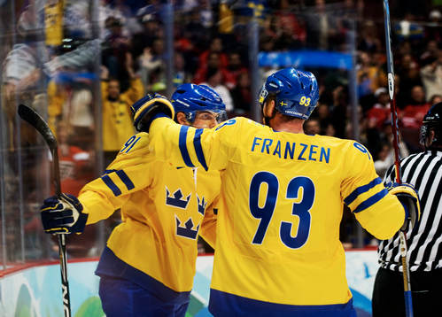 Loui Eriksson och Johan Franzén, Sverige, (Jubel)