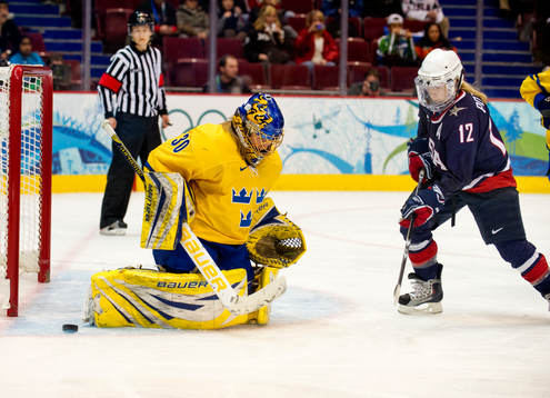 Kim Martin, målvakt, Sverige och Jenny Potter, USA