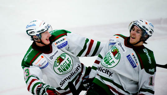 Simon Hjalmarsson och Mattias Sjögren, Rögle, jubel