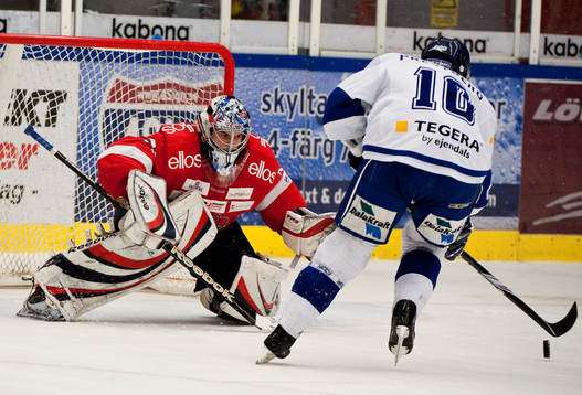 Pontus Hansson, målvakt Borås, och Pelle Prestberg,