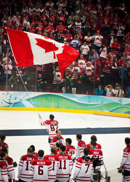 Sidney Crosby, kanada med flaggan