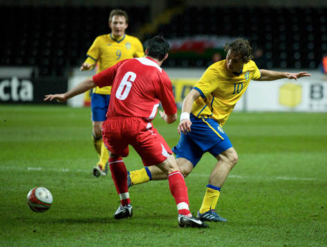 Johan Elmander, Sverige och Craig Morgan, Wales