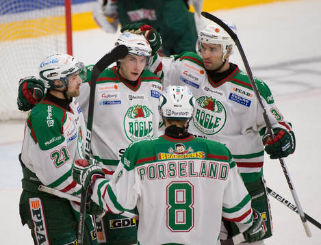 Jeremy Colliton, Johan Alcén och Mathias Porseland,