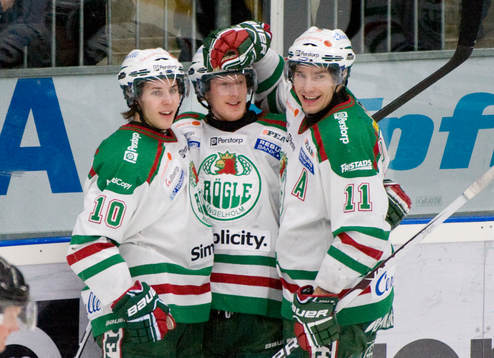Simon Hjelmarsson Mattias Sögren och Mario Kempe, Rögle,