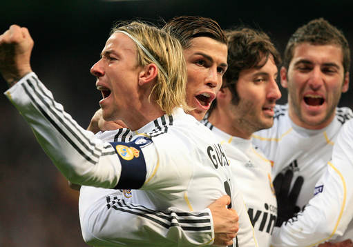 Guti och Cristiano Ronaldo, Real Madrid, glädje jubel