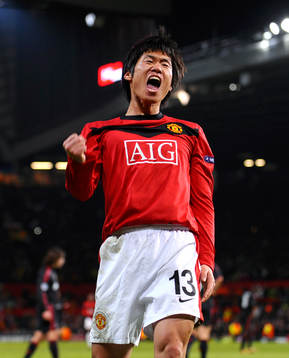 Ji-Sung Park, glädje och jubel över tredje målet för