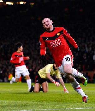 Wayne Rooney, glädje och jubel över tredje andra för
