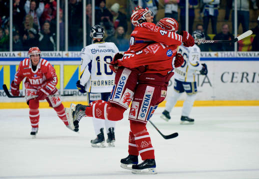 Petr Caslava och Gabriel Karlsson, Timrå (Jubel)