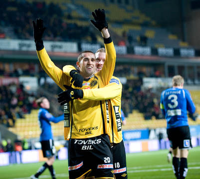Fredrik Berglund och Emir Bajrami, Elfsborg (jubel)