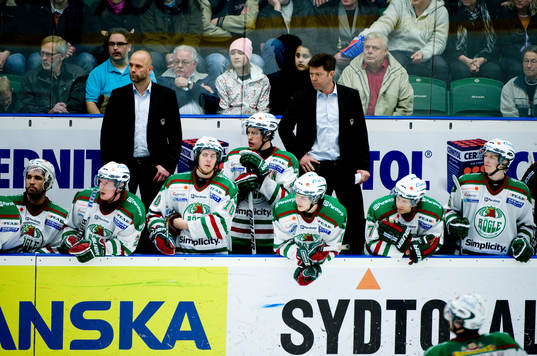 Tommy Sjödin och Gunnar Persson, tränare, Rögle