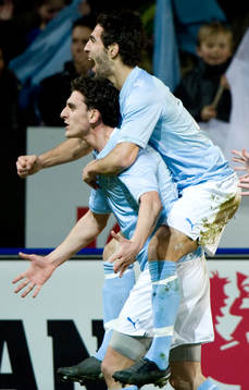 Agon Mehmeti och Jimmy Durmaz, Malmö FF (jubel)