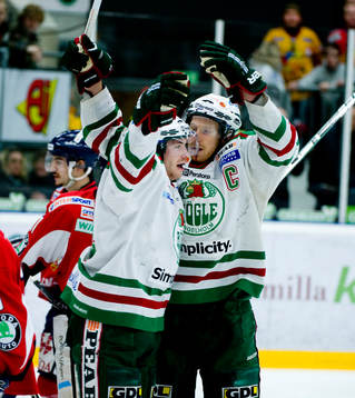Jeremy Collition och Eric Beaudoin, Rögle, jubel