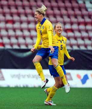 Olivia Scough och Emma Kullberg, Sverige, jubel