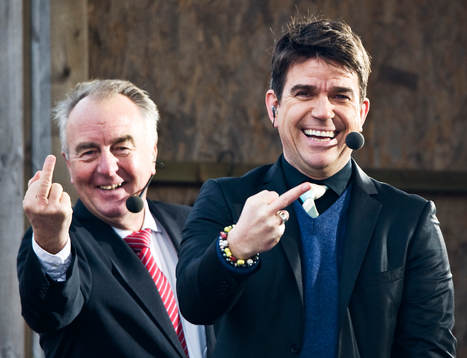 Bo Nilsson och Patrick Ekwall, gör fult tecken, finger,