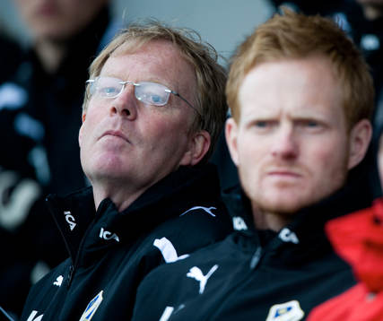 Lasse Jacobsson och Michael Svensson, tränare, Halmstad