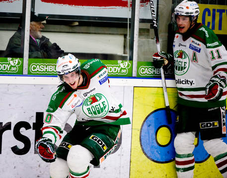 Mario Kempe och Mattias Sjögren, Rögle, jubel