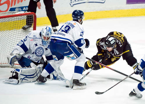 Joacim Eriksson, målvakt, Leksand och Patrik Bergström,