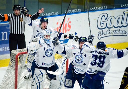 Joacim Eriksson, målvakt, Leksand mfl jubel