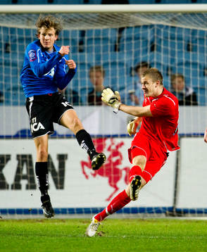 Alexander Prent, Halmstad och Johan Dahlin, målvakt Malmö