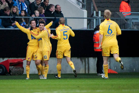 Philip Hellqvist, Djurgården, gör 1-0. Jubel