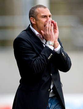 Fotboll, Superettan, Henrik Larsson, tränare Landskrona.