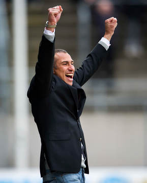 Fotboll, Superettan, Henrik Larsson, tränare Landskrona.