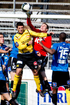 Robin Malmkvist, målvakt Halmstad, Mostapha El Kabir,