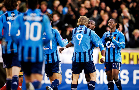Johan Oremo och Prince Ikpe Ekong, Djurgården, jubel