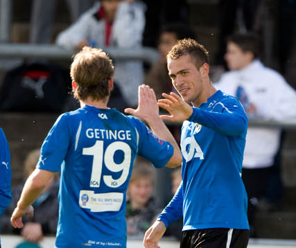 Emir Kujovic, Emil Salomonsson, Halmstad, jubel