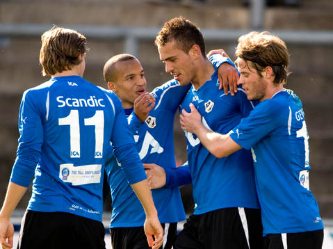 Emir Kujovic, Marcus Olsson, Halmstad, jubel